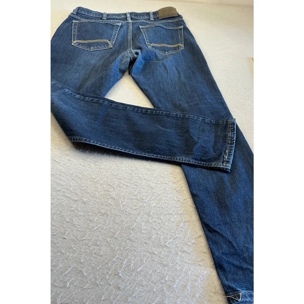 Timberland Mens Jeans Dark Wash Straight Leg Denim 34x31 Rugged Casual Blue